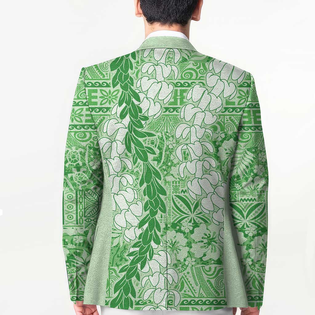 Green Puakenikeni and Maile Lei Blazer Hawaiian Style Tribal Tapa Double Strand Lei LT9 - Polynesian Pride
