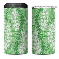Green Puakenikeni and Maile Lei 4 in 1 Can Cooler Tumbler Hawaiian Style Tribal Tapa Double Strand Lei LT9 One Size: 16 oz Green - Polynesian Pride