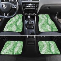 Green Puakenikeni and Maile Lei Car Mats Hawaiian Style Tribal Tapa Double Strand Lei LT9 Set 4pcs Green - Polynesian Pride