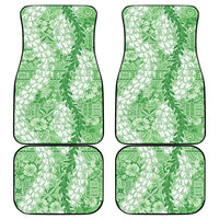Green Puakenikeni and Maile Lei Car Mats Hawaiian Style Tribal Tapa Double Strand Lei LT9 - Polynesian Pride