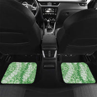 Green Puakenikeni and Maile Lei Car Mats Hawaiian Style Tribal Tapa Double Strand Lei LT9 Set 2pcs - Back Green - Polynesian Pride