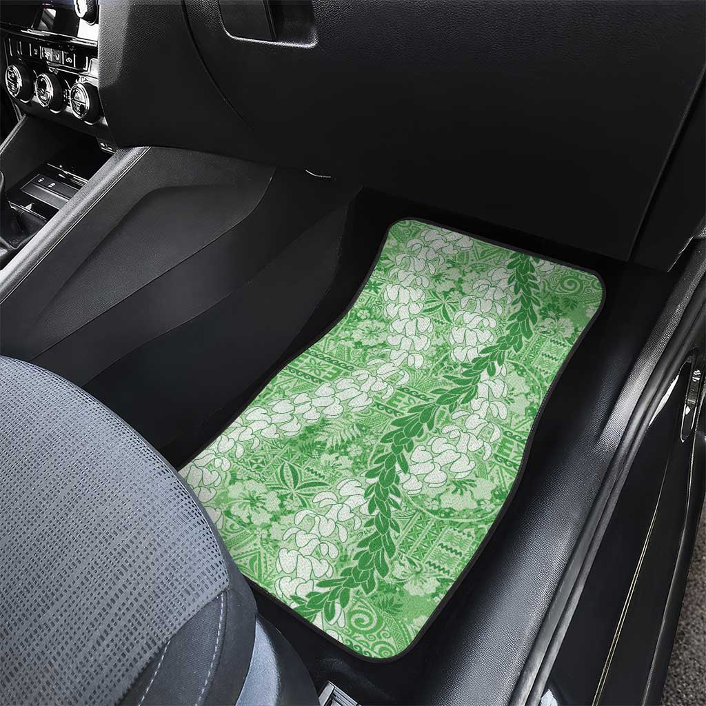 Green Puakenikeni and Maile Lei Car Mats Hawaiian Style Tribal Tapa Double Strand Lei LT9 - Polynesian Pride