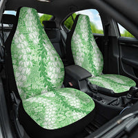 Green Puakenikeni and Maile Lei Car Seat Cover Hawaiian Style Tribal Tapa Double Strand Lei LT9 One Size Green - Polynesian Pride