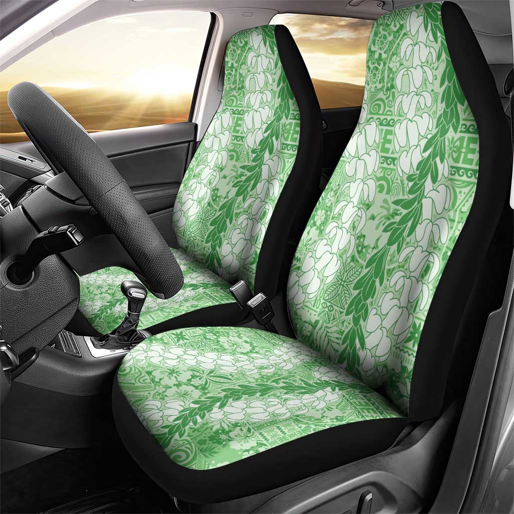 Green Puakenikeni and Maile Lei Car Seat Cover Hawaiian Style Tribal Tapa Double Strand Lei LT9 - Polynesian Pride