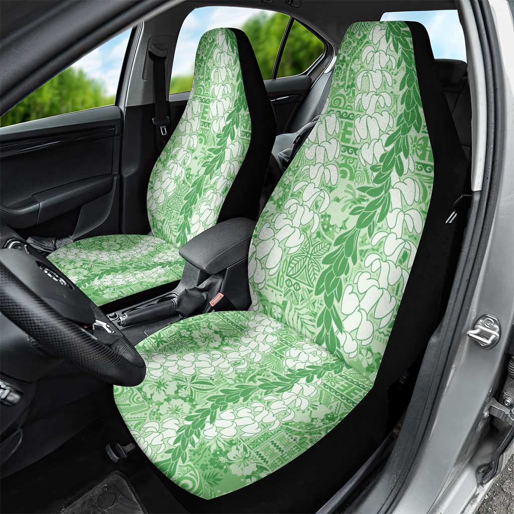 Green Puakenikeni and Maile Lei Car Seat Cover Hawaiian Style Tribal Tapa Double Strand Lei LT9 - Polynesian Pride