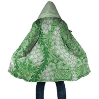 Green Puakenikeni and Maile Lei Cloak Hawaiian Style Tribal Tapa Double Strand Lei LT9 Unisex Green - Polynesian Pride