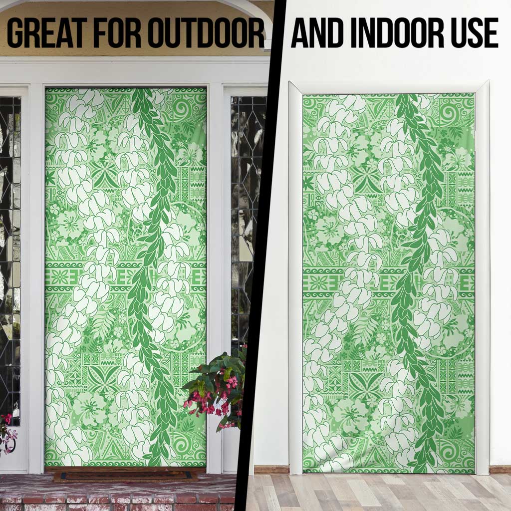Green Puakenikeni and Maile Lei Door Cover Hawaiian Style Tribal Tapa Double Strand Lei LT9 - Polynesian Pride