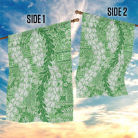Green Puakenikeni and Maile Lei Garden Flag Hawaiian Style Tribal Tapa Double Strand Lei LT9 - Polynesian Pride