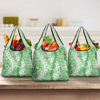 Green Puakenikeni and Maile Lei Grocery Bag Hawaiian Style Tribal Tapa Double Strand Lei LT9 3-pack One Size Green - Polynesian Pride