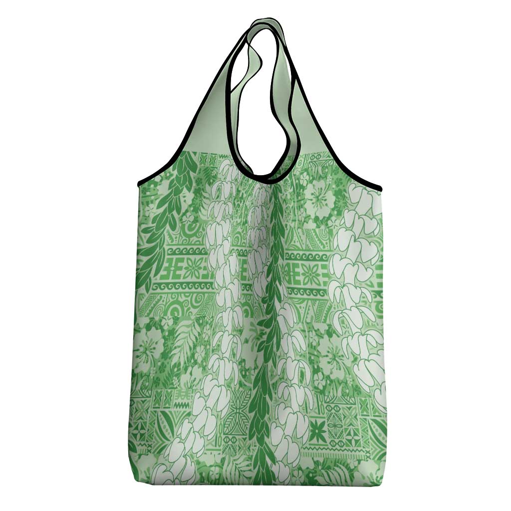 Green Puakenikeni and Maile Lei Grocery Bag Hawaiian Style Tribal Tapa Double Strand Lei LT9 - Polynesian Pride