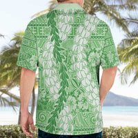 Green Puakenikeni and Maile Lei Hawaiian Shirt Hawaiian Style Tribal Tapa Double Strand Lei LT9 - Polynesian Pride