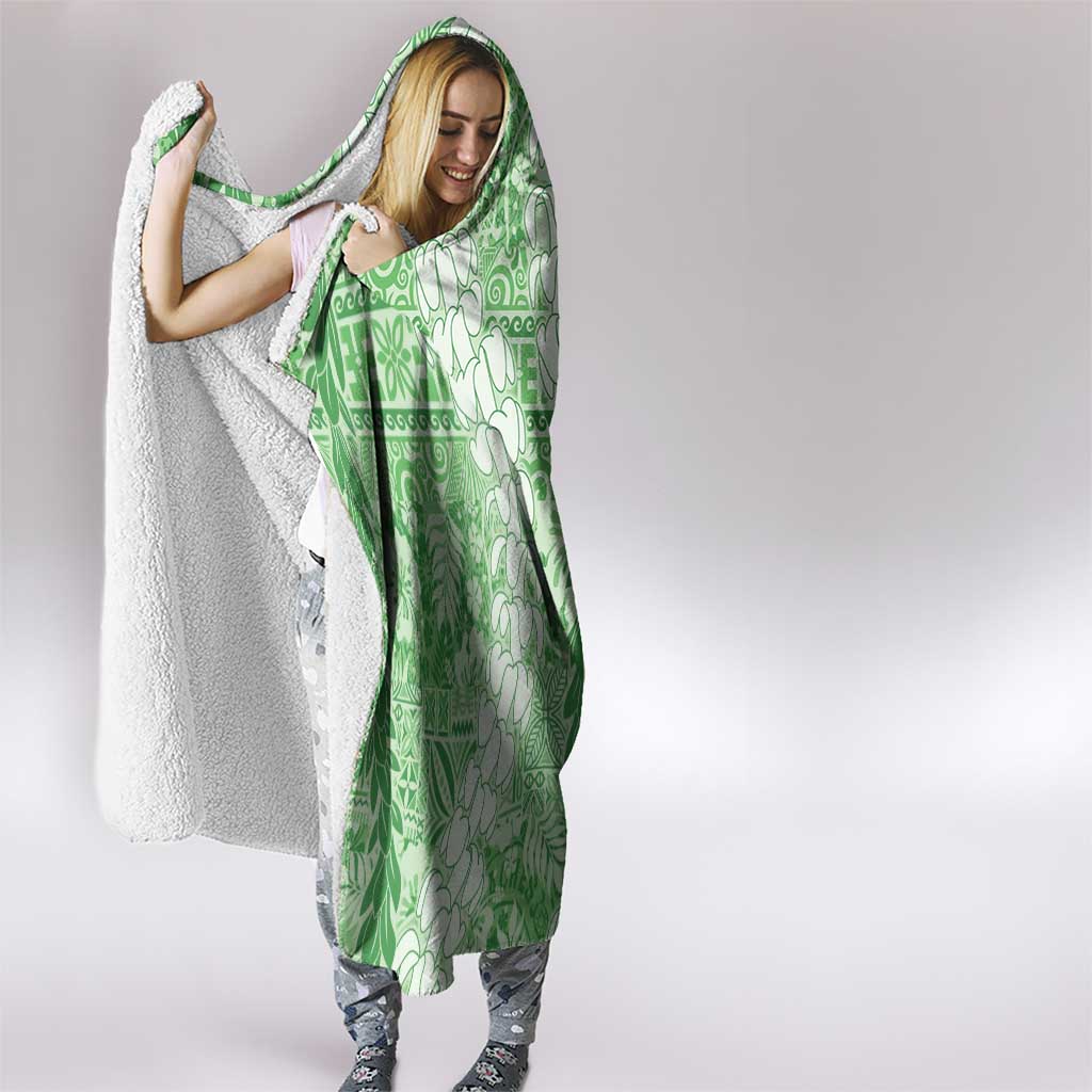 Green Puakenikeni and Maile Lei Hooded Blanket Hawaiian Style Tribal Tapa Double Strand Lei LT9 - Polynesian Pride