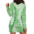 Green Puakenikeni and Maile Lei Hoodie Dress Hawaiian Style Tribal Tapa Double Strand Lei