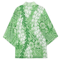 Green Puakenikeni and Maile Lei Kimono Hawaiian Style Tribal Tapa Double Strand Lei LT9 - Polynesian Pride
