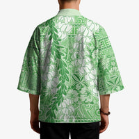 Green Puakenikeni and Maile Lei Kimono Hawaiian Style Tribal Tapa Double Strand Lei LT9 - Polynesian Pride