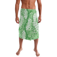 Green Puakenikeni and Maile Lei Lavalava Hawaiian Style Tribal Tapa Double Strand Lei LT9 Green - Polynesian Pride
