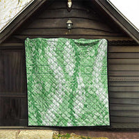 Green Puakenikeni and Maile Lei Quilt Hawaiian Style Tribal Tapa Double Strand Lei LT9 - Polynesian Pride