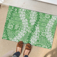 Green Puakenikeni and Maile Lei Rubber Doormat Hawaiian Style Tribal Tapa Double Strand Lei LT9 - Polynesian Pride