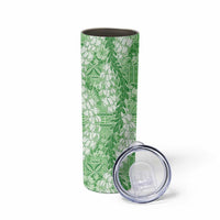 Green Puakenikeni and Maile Lei Skinny Tumbler Hawaiian Style Tribal Tapa Double Strand Lei LT9 - Polynesian Pride