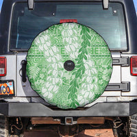 Green Puakenikeni and Maile Lei Spare Tire Cover Hawaiian Style Tribal Tapa Double Strand Lei LT9 Green - Polynesian Pride