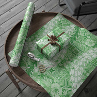 Green Puakenikeni and Maile Lei Wrapping Paper Hawaiian Style Tribal Tapa Double Strand Lei LT9 - Polynesian Pride