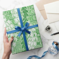 Green Puakenikeni and Maile Lei Wrapping Paper Hawaiian Style Tribal Tapa Double Strand Lei LT9 - Polynesian Pride