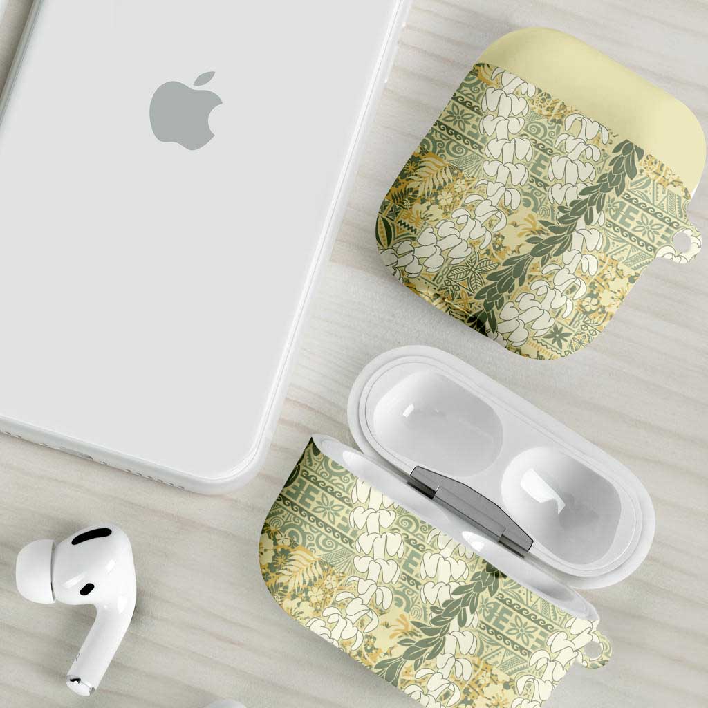 Vintage Puakenikeni and Maile Lei AirPods Case Hawaiian Style Tribal Tapa Double Strand Lei LT9 - Polynesian Pride