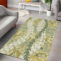 Vintage Puakenikeni and Maile Lei Area Rug Hawaiian Style Tribal Tapa Double Strand Lei LT9 - Polynesian Pride