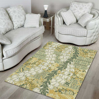 Vintage Puakenikeni and Maile Lei Area Rug Hawaiian Style Tribal Tapa Double Strand Lei LT9 - Polynesian Pride