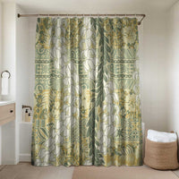 Vintage Puakenikeni and Maile Lei Bathroom Set Hawaiian Style Tribal Tapa Double Strand Lei LT9 Shower Curtain Only Vintage - Polynesian Pride