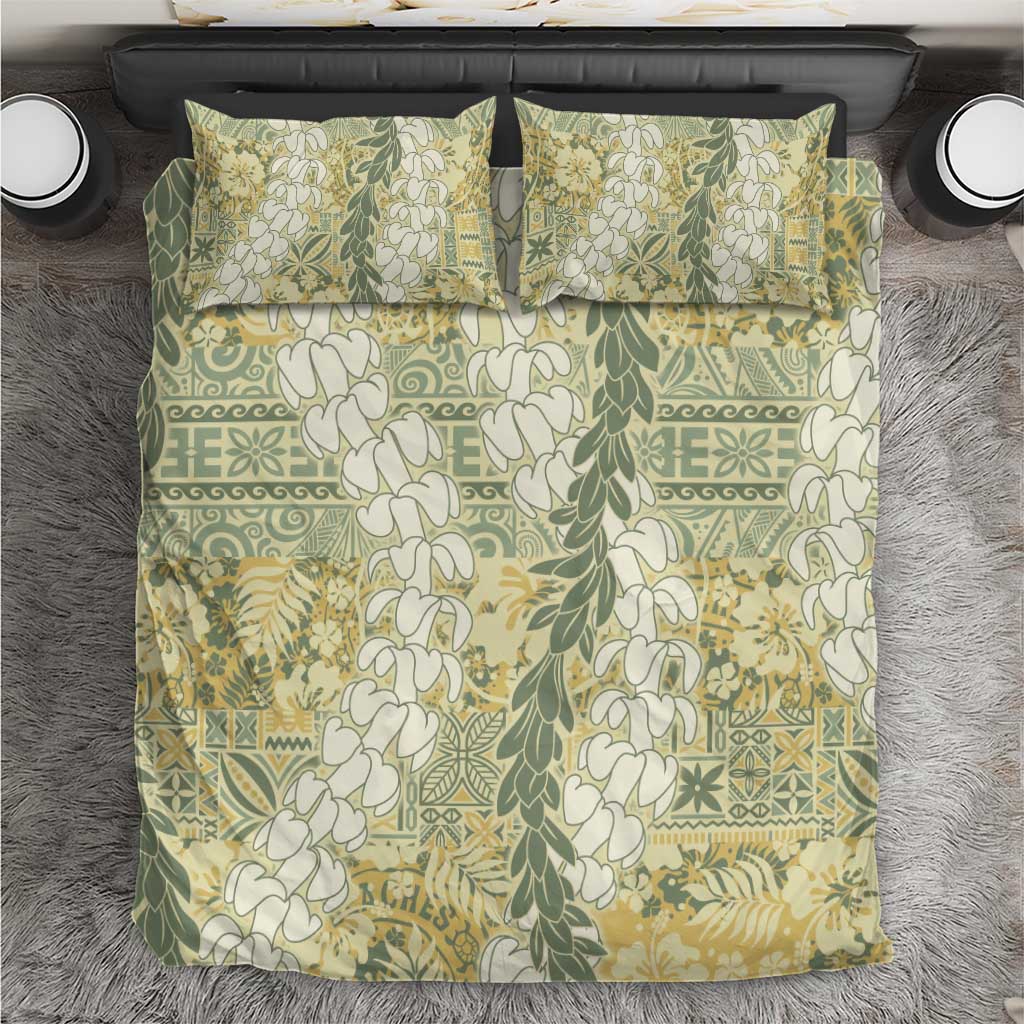 Vintage Puakenikeni and Maile Lei Bedding Set Hawaiian Style Tribal Tapa Double Strand Lei LT9 Vintage - Polynesian Pride
