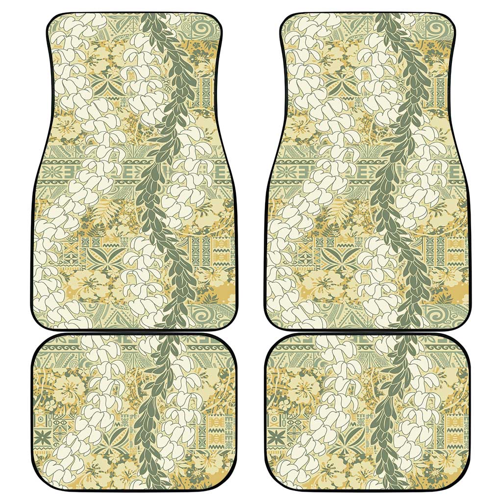 Vintage Puakenikeni and Maile Lei Car Mats Hawaiian Style Tribal Tapa Double Strand Lei LT9 - Polynesian Pride