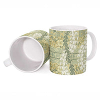 Vintage Puakenikeni and Maile Lei Ceramic Mug Hawaiian Style Tribal Tapa Double Strand Lei LT9 - Polynesian Pride