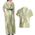 Vintage Puakenikeni and Maile Lei Couples Matching Off Shoulder Maxi Dress and Hawaiian Shirt Hawaiian Style Tribal Tapa Double Strand Lei