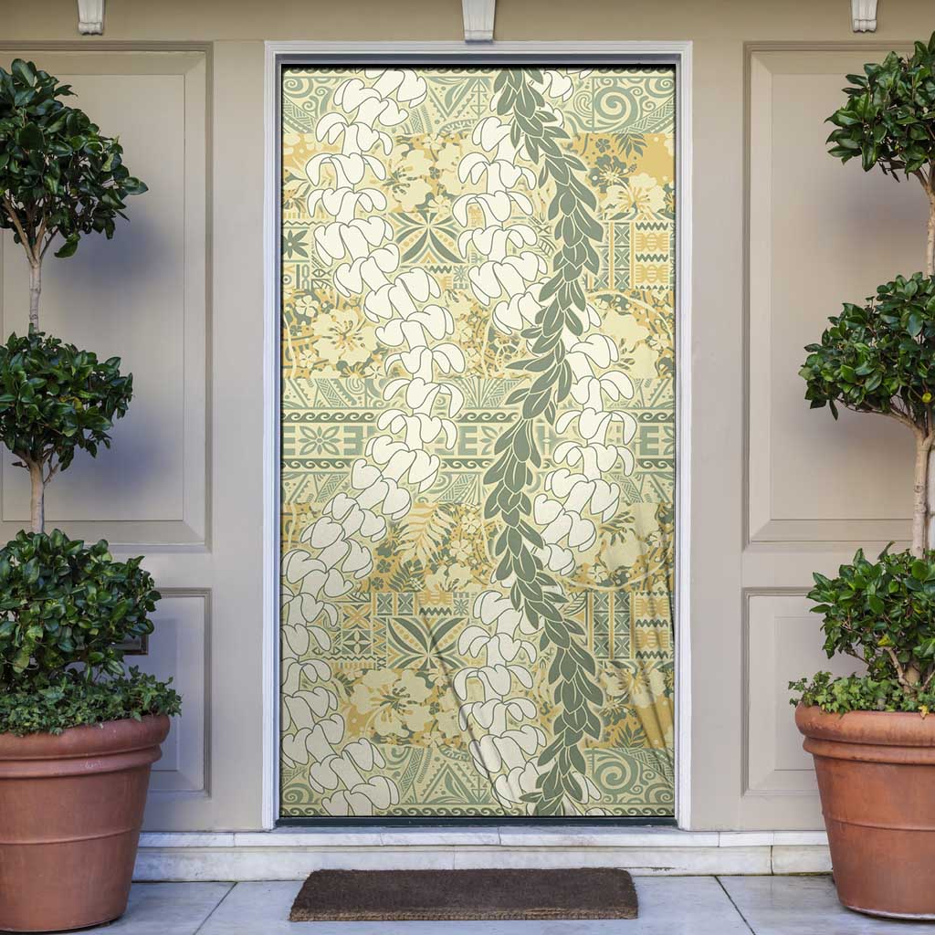 Vintage Puakenikeni and Maile Lei Door Cover Hawaiian Style Tribal Tapa Double Strand Lei LT9 Vintage - Polynesian Pride