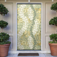 Vintage Puakenikeni and Maile Lei Door Cover Hawaiian Style Tribal Tapa Double Strand Lei LT9 Vintage - Polynesian Pride