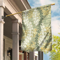 Vintage Puakenikeni and Maile Lei Garden Flag Hawaiian Style Tribal Tapa Double Strand Lei LT9 House Flag Vintage - Polynesian Pride