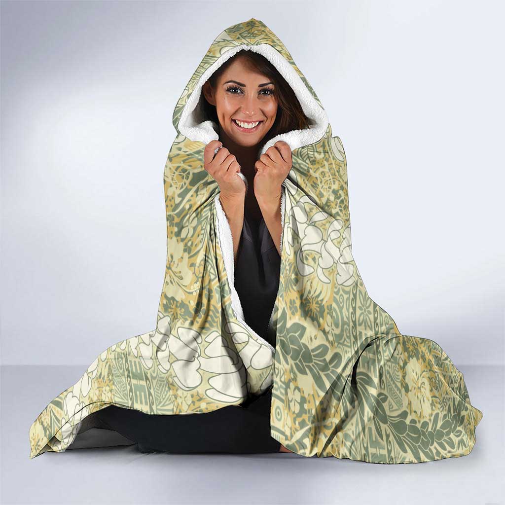 Vintage Puakenikeni and Maile Lei Hooded Blanket Hawaiian Style Tribal Tapa Double Strand Lei LT9 - Polynesian Pride