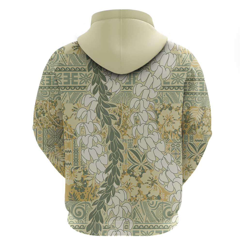Vintage Puakenikeni and Maile Lei Hoodie Hawaiian Style Tribal Tapa Double Strand Lei LT9 - Polynesian Pride
