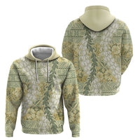 Vintage Puakenikeni and Maile Lei Hoodie Hawaiian Style Tribal Tapa Double Strand Lei LT9 - Polynesian Pride