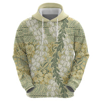 Vintage Puakenikeni and Maile Lei Hoodie Hawaiian Style Tribal Tapa Double Strand Lei LT9 - Polynesian Pride