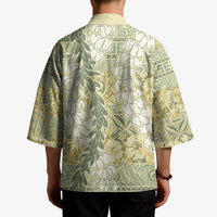 Vintage Puakenikeni and Maile Lei Kimono Hawaiian Style Tribal Tapa Double Strand Lei LT9 - Polynesian Pride