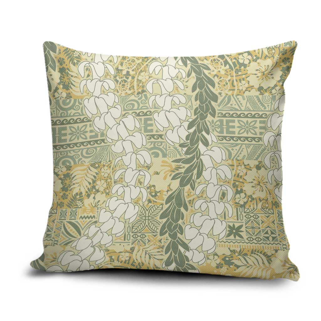 Vintage Puakenikeni and Maile Lei Pillow Cover Hawaiian Style Tribal Tapa Double Strand Lei LT9 Vintage - Polynesian Pride