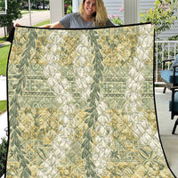 Vintage Puakenikeni and Maile Lei Quilt Hawaiian Style Tribal Tapa Double Strand Lei LT9 Vintage - Polynesian Pride