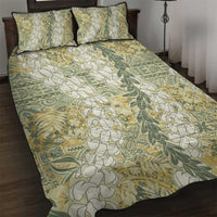 Vintage Puakenikeni and Maile Lei Quilt Bed Set Hawaiian Style Tribal Tapa Double Strand Lei LT9 Vintage - Polynesian Pride