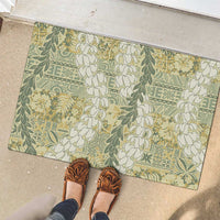 Vintage Puakenikeni and Maile Lei Rubber Doormat Hawaiian Style Tribal Tapa Double Strand Lei LT9 - Polynesian Pride