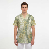 Vintage Puakenikeni and Maile Lei Scrub Top Hawaiian Style Tribal Tapa Double Strand Lei LT9 - Polynesian Pride