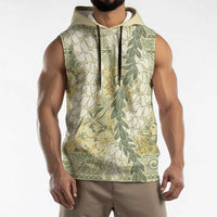 Vintage Puakenikeni and Maile Lei Sleeveless Hoodie Hawaiian Style Tribal Tapa Double Strand Lei LT9 - Polynesian Pride