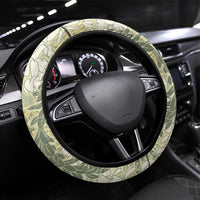 Vintage Puakenikeni and Maile Lei Steering Wheel Cover Hawaiian Style Tribal Tapa Double Strand Lei LT9 Universal Fit Vintage - Polynesian Pride