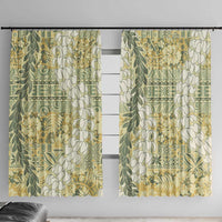 Vintage Puakenikeni and Maile Lei Window Curtain Hawaiian Style Tribal Tapa Double Strand Lei LT9 With Hooks Vintage - Polynesian Pride